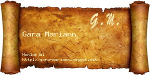 Gara Mariann névjegykártya