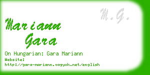 mariann gara business card